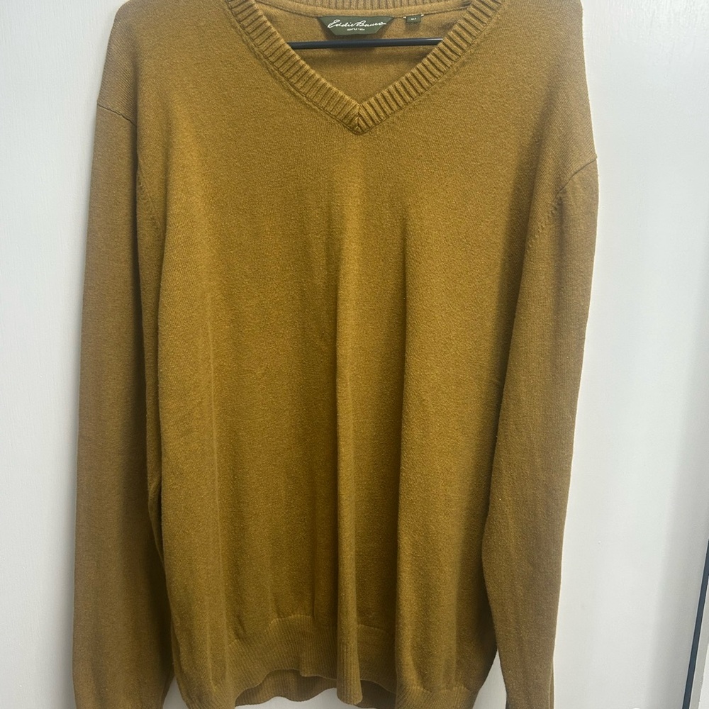 Eddie Bauer Yellow V-Neck Sweater